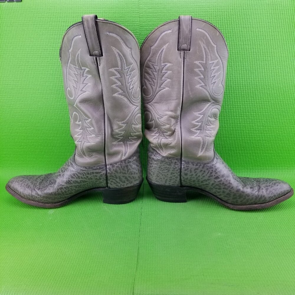 ✅ Mens 11.5 VTG Abilene Pointed Toe Western Cowboy Boots Gray Leather USA **READ - Picture 8 of 13